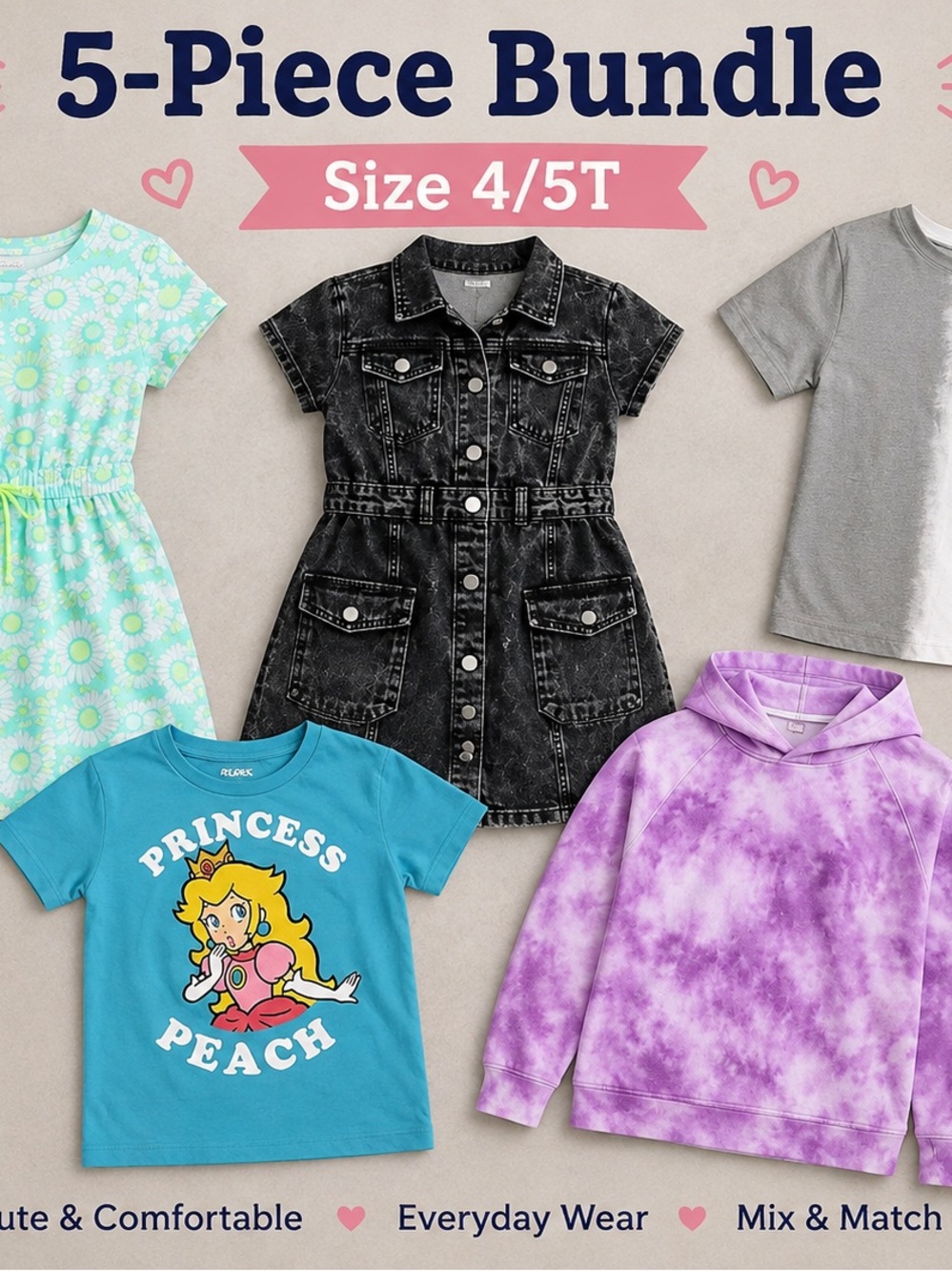5-Piece Girl’s Clothing Bundle 4/5T